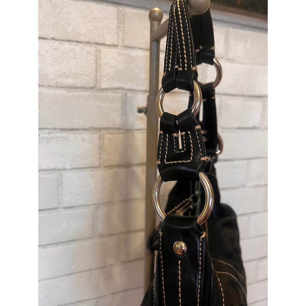 Coach Signature Ergo Hobo Black Jacquard Leather Shoulder Bag 10600 - Picture 4 of 14